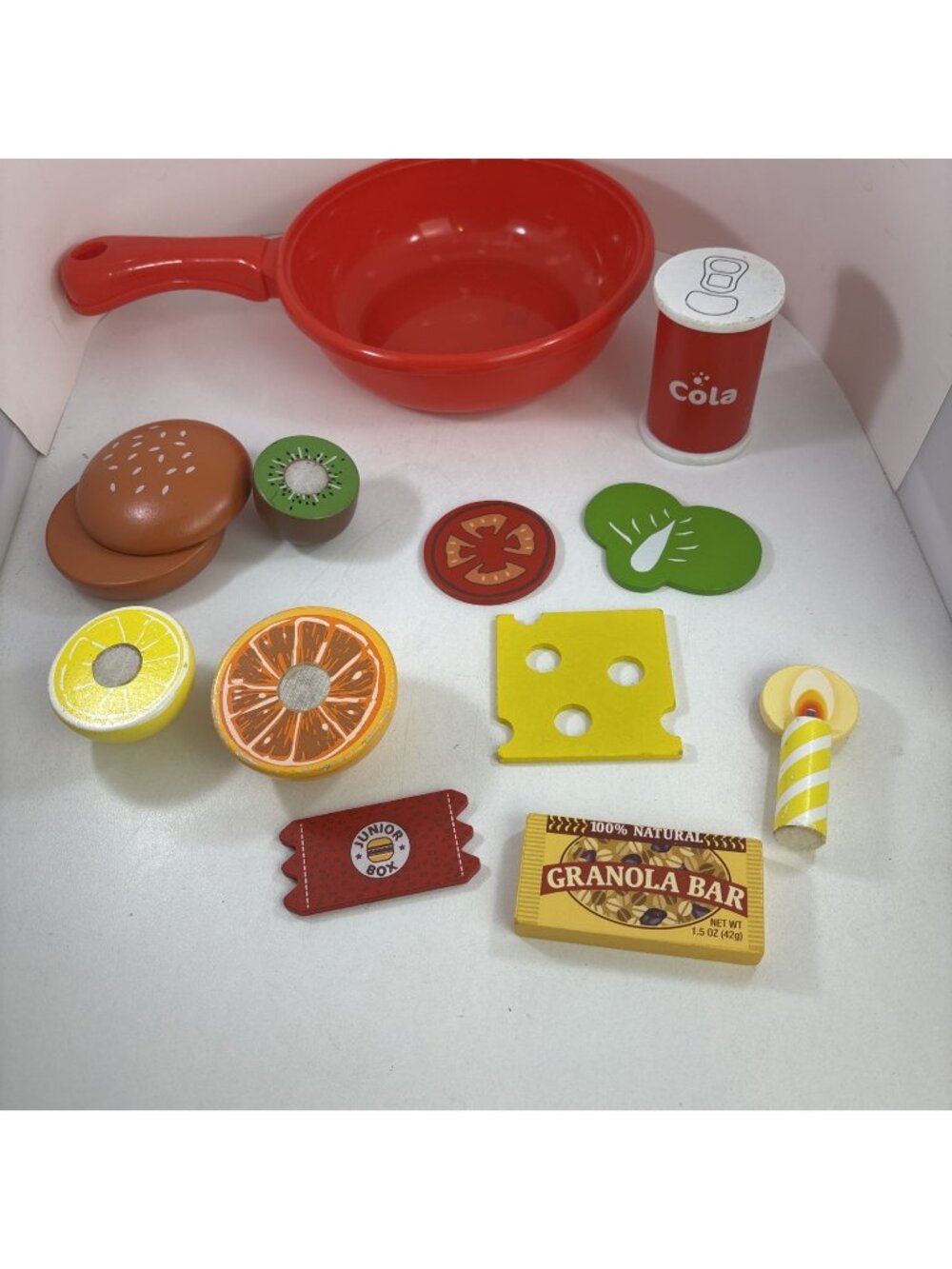 Melissa & Doug Wooden Play Food Pieces Various Sets & Large Plastic Skillet